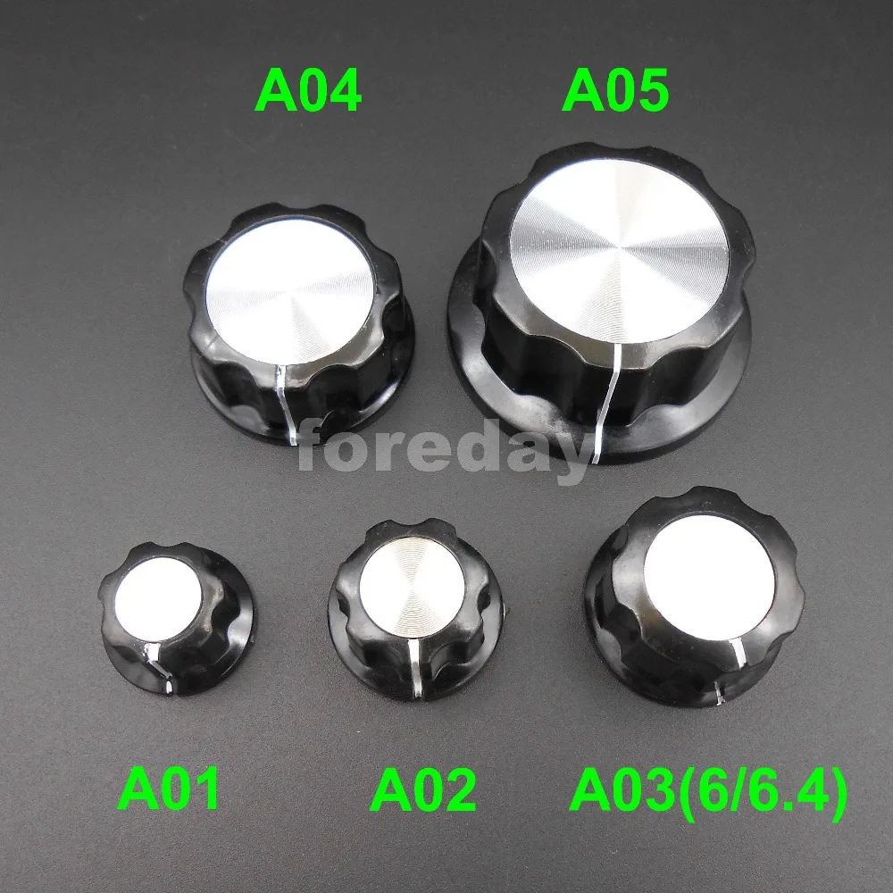 

50 шт. X Новинка HQ MF-A01 A02 A03 A04 A05 Ручка потенциометра бакелитовые ручки крышка медный сердечник 6 мм 6,4 мм для усилителя MF * технические