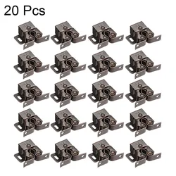 Uxcell 20pcs 10pcs Cabinet Door Double Roller Catch Ball Latch with Prong Coppper Tone 34 x 32 x 13mm Ideal Accessory for Home