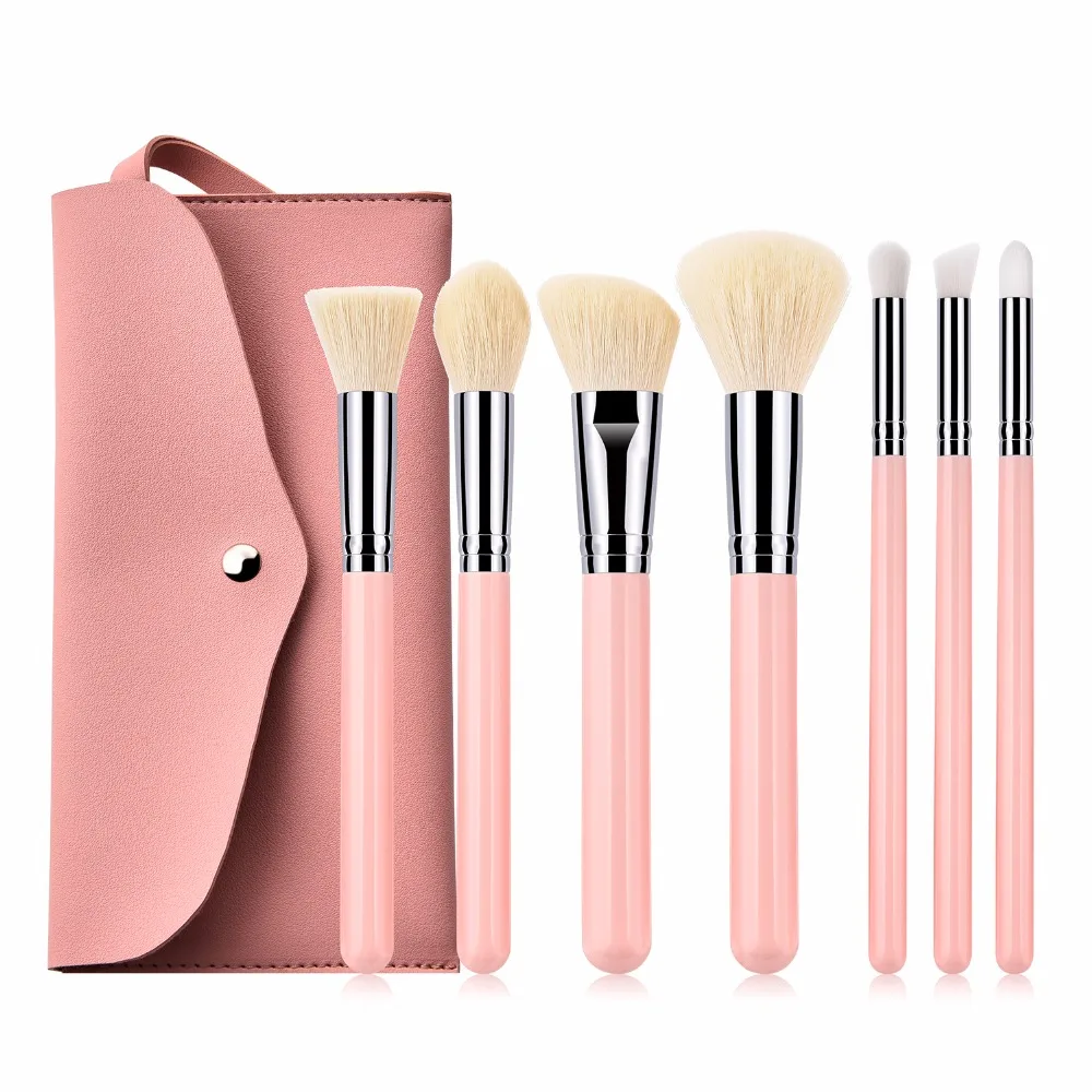 ENNKE 7Pcs Make Up Brushes Set Soft Synthetic Powder Foundation Concealer Eyeshadow Brushes with Storage Bag Cosmetic Tool