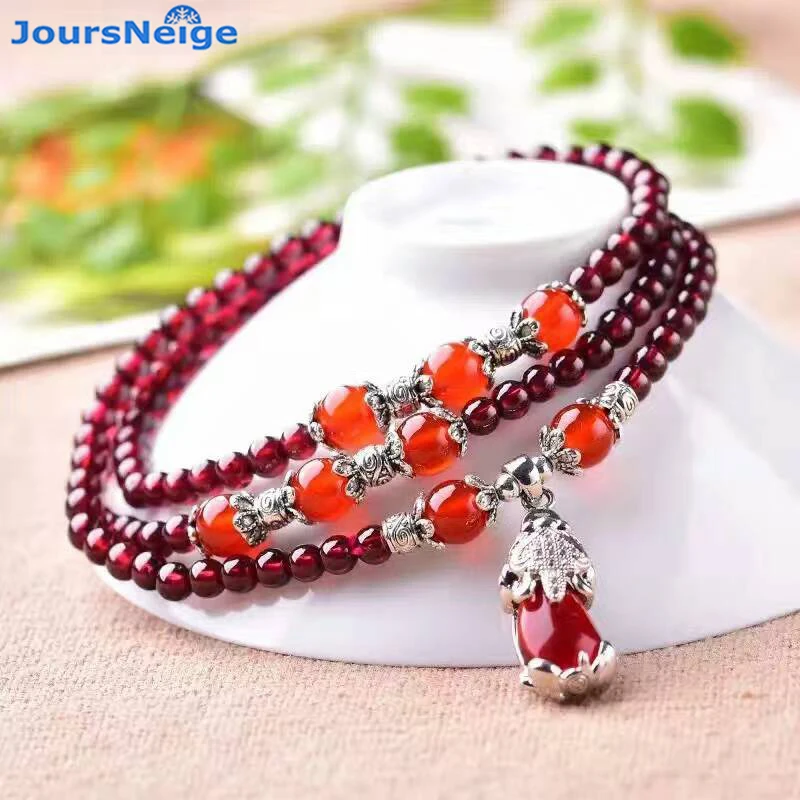 Wholesale Red Wine Natural Garnet Bracelets Bead With Pi Xiu Brave troops Pendant Lucky for Women Gift Crystal Bracelet Jewelry