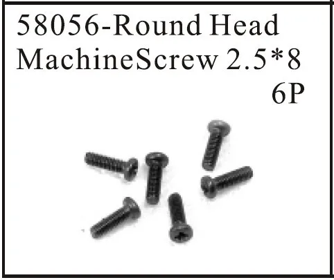 hsp 58056  Round Head Machine Screw 2.5*8 1:18 1/18 Model Car Buggy Monster Truck Short Course Truck Spare Parts 94807