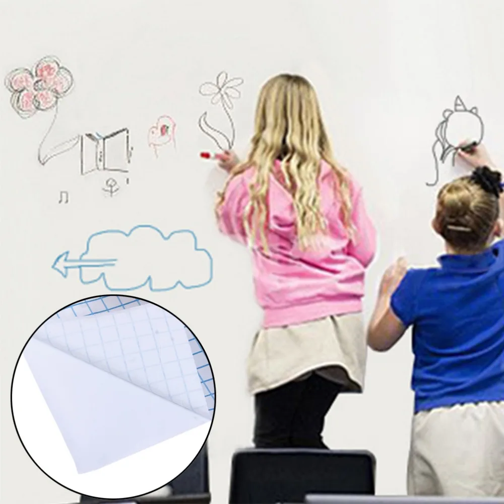 200*45cm Whiteboard Sticker Dry Erase Boards Removable Wall Decal Chalkboard With Whiteboard Pen For Kids Rooms Kitchen office