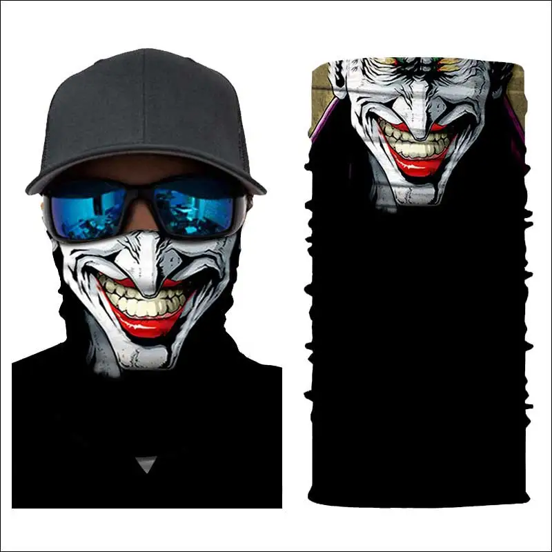 

Halloween Face Shield Seamless Summer Headwrap Neck Gaiter Scarf Half Face Balaclava Sun Militar Bandana joker Outdoor Sports