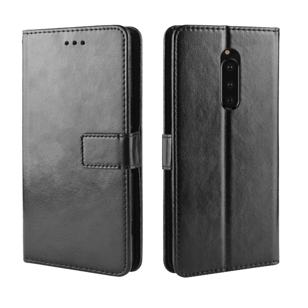 For Sony Xperia 1 Case Retro Wallet Flip Style Glossy PU Leather Protective Phone Cover For Sony Xperia 1 J8110 J8170 J9110 Case