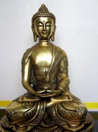 

Copper Brass CHINESE crafts Asian Elaborate China Tibetan Buddhis Amitabha Buddha Statue Sculpture