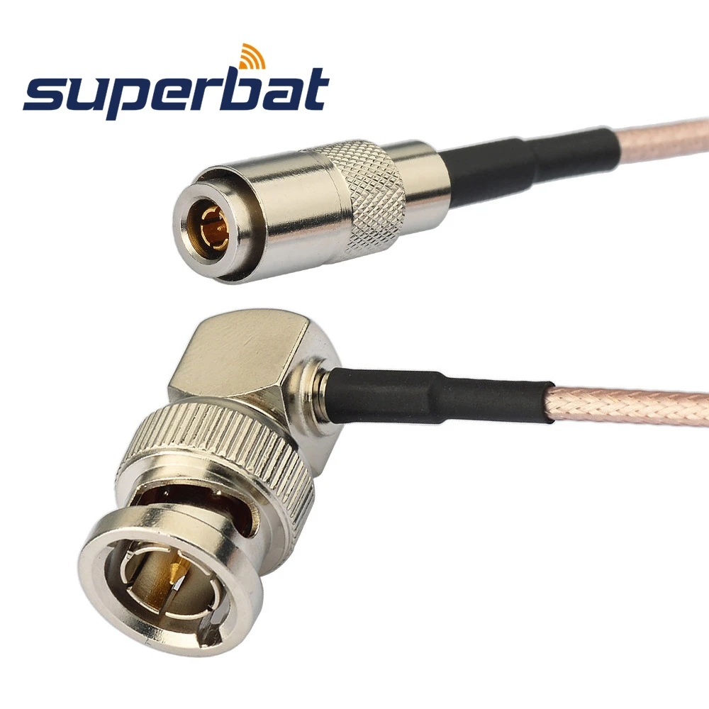 Superbat 6G-SDI Recorder Cable BNC Plug Right Angle to DIN 1.0/2.3 Male RG179 30cm PIgtail Cable for Blackmagic Video Assist