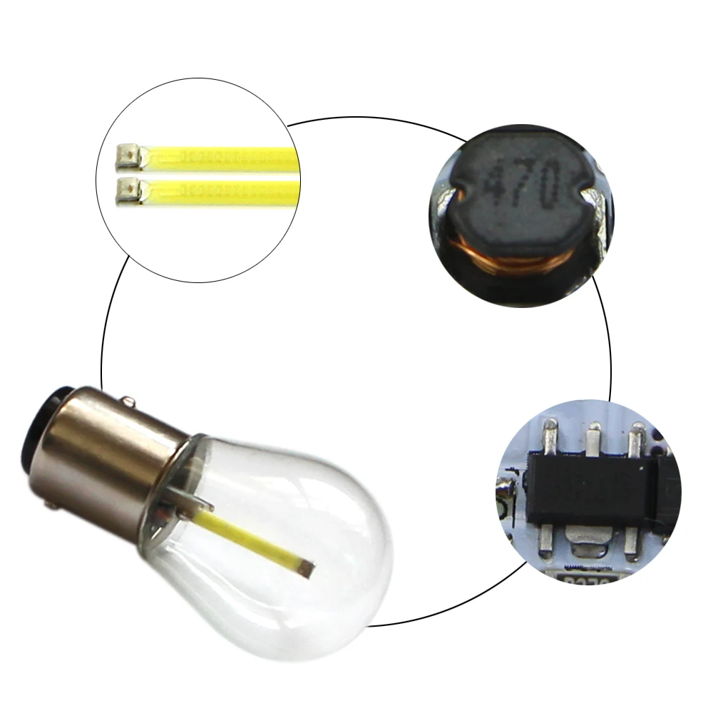 KEIN p21w LED 1156 ba15s COB 자동차 전구 7506 1157 bay15d P21/5W 브레이크 라이트, 후진 램프 S25 방향 지시등, 12V, 24V, 흰색 자동