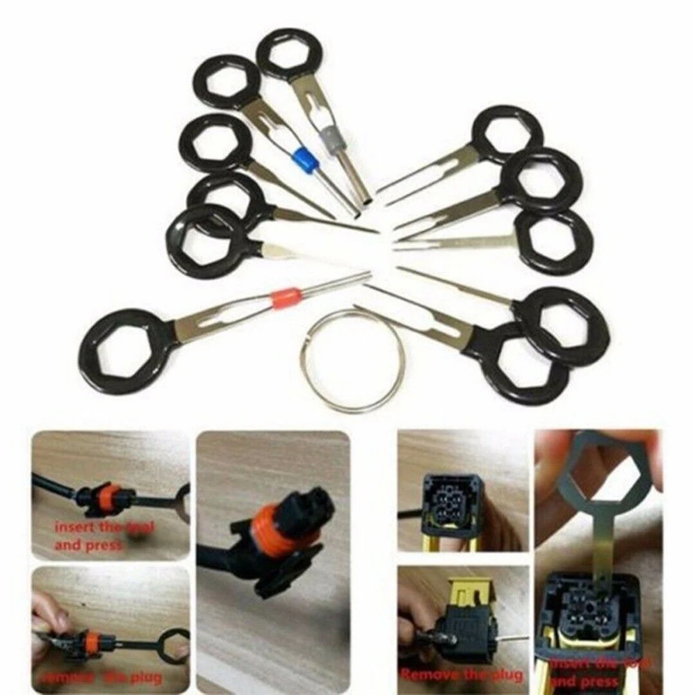 21Pcs Terminal Removal Tools Car Electrical Wiring Crimp Connector Pin Extractor Kit Car Repair Hand Tool Set Wire Plug Puller