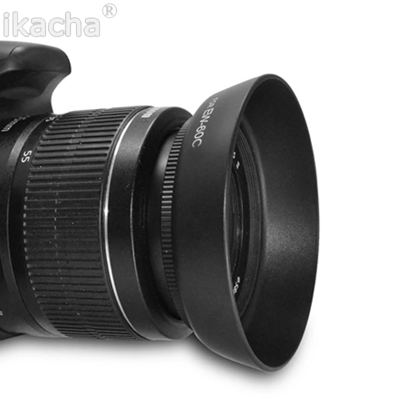 DSLR Camera Lens Hood Bayonet EW-60C EW60C for Canon EF-S 18-55mm f/3.5-5.6 IS II 58mm Lens