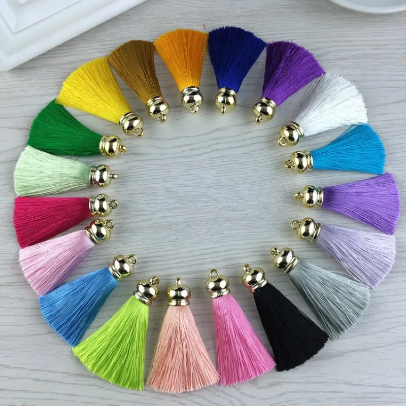 Original New Silk Tassel Keychain For Women DIY Tassel Charm Key Chain Ring For Jewelry Making Accessiories Trinket Gift