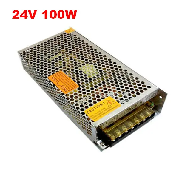 AC-DC 24V 100W alimentation D'alcool 24v conducteur led 100W led conducteur 100W, Aluminium AC 110V 220V à 24V lumière transformateur pour led bande