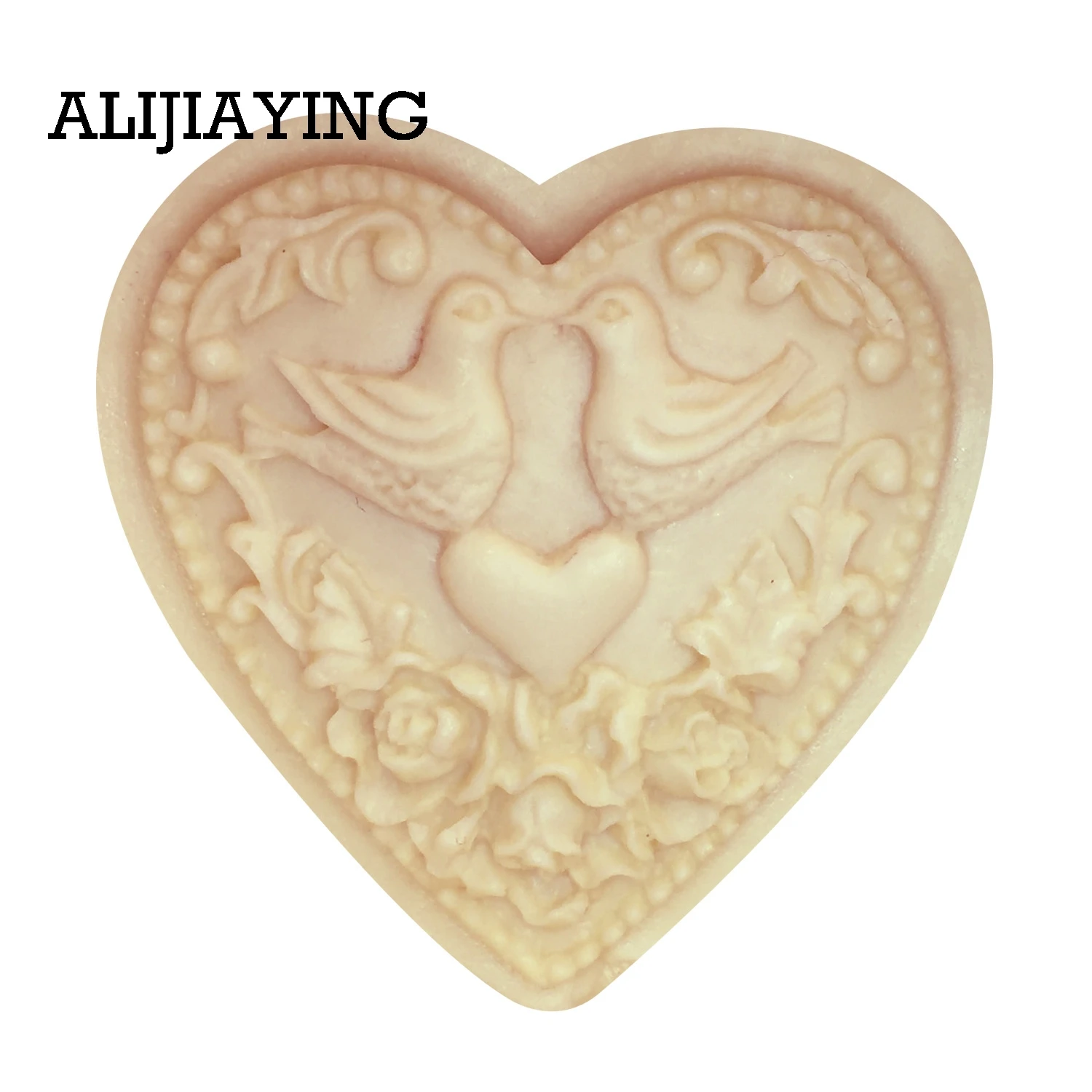 M0052 DIY Pigeon Love Heart Flowers Silicone Mold Sugar Craft Fondant Cake Decorating Tools