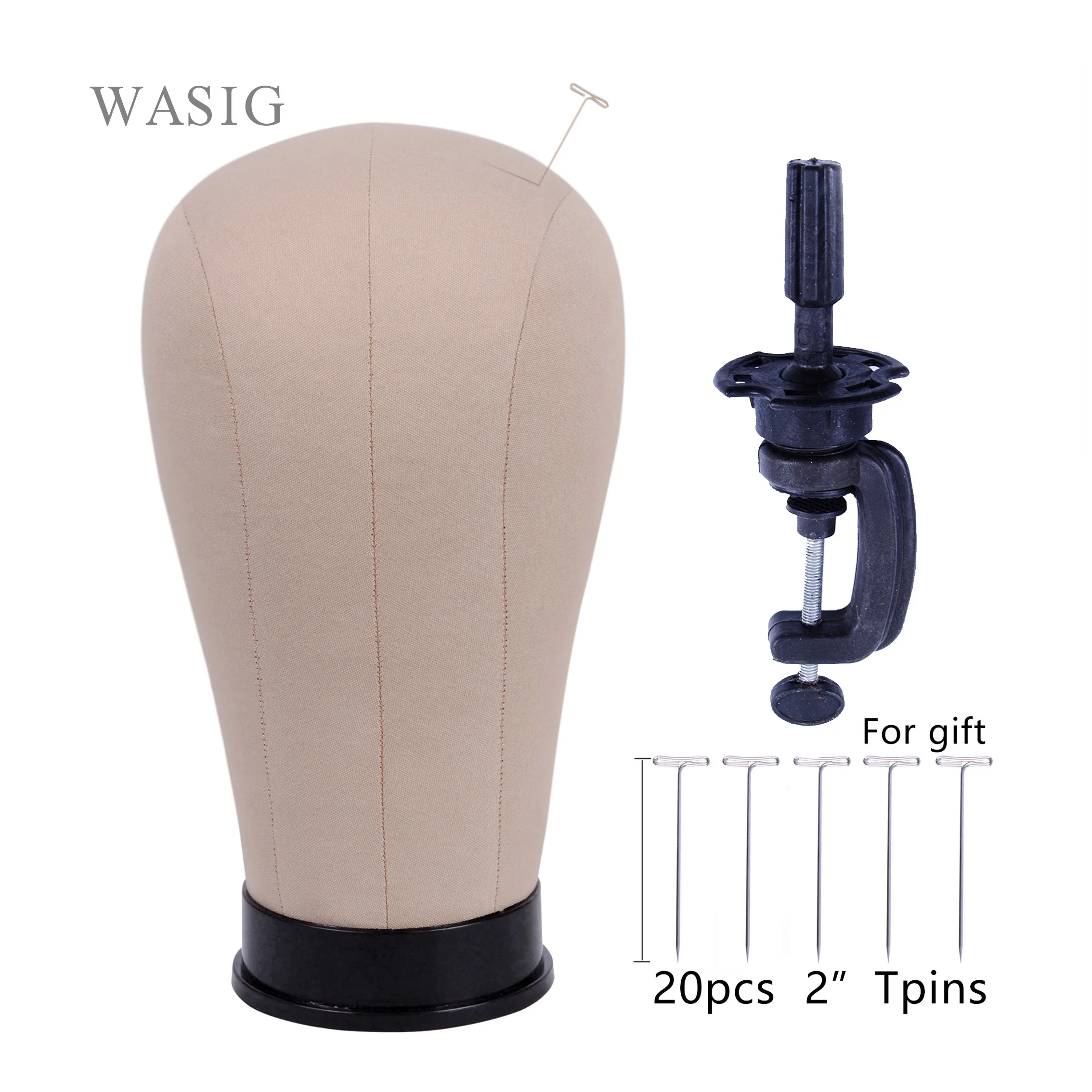 

21"/22"/23"/24" Brown Soft Cork Canvas Block Head with Real Canvas Material Outside for Making Wigs Toupee and Closure