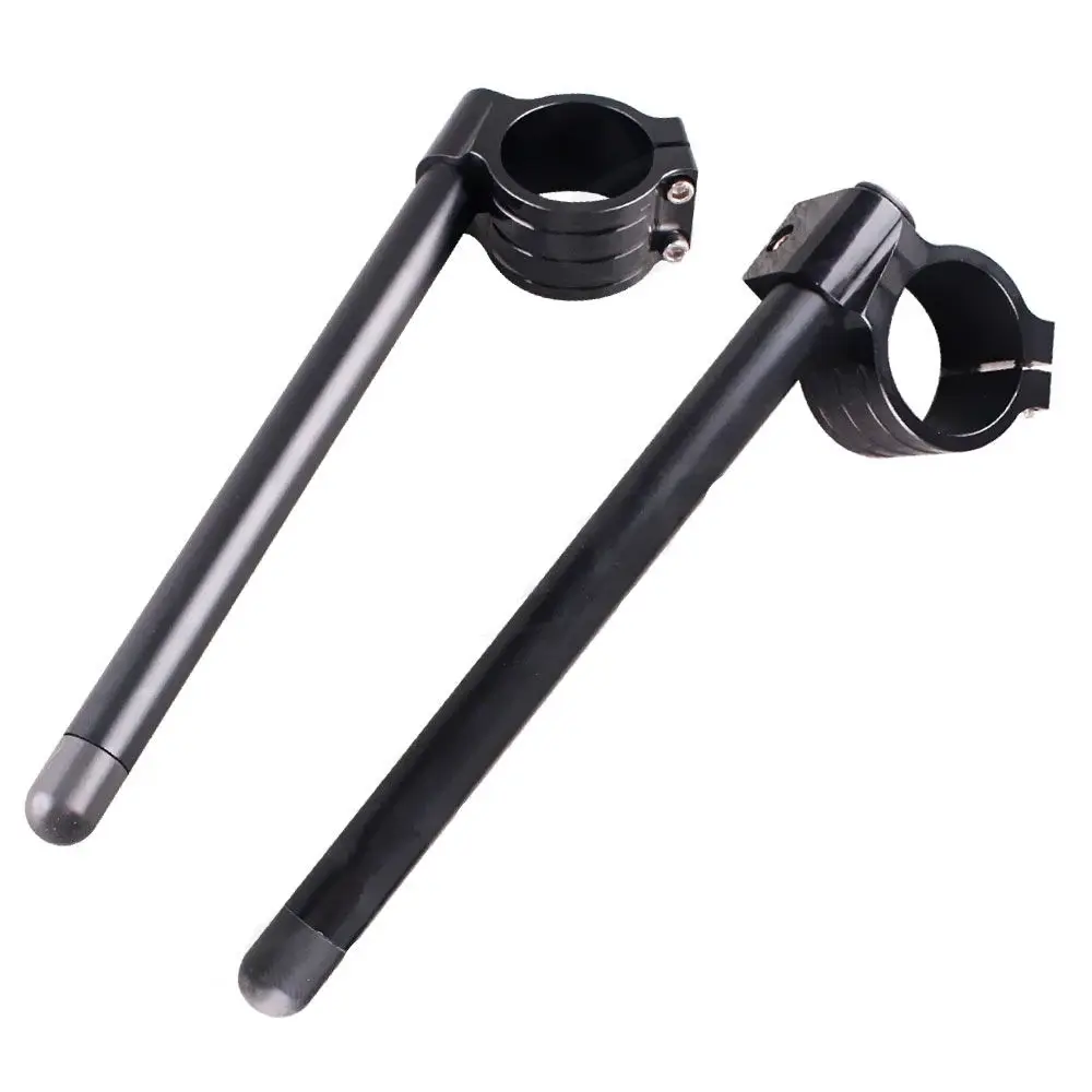 Black CNC 51mm Clip-on Handle Bar For Kawasaki Ninja ZX-6R 2009-2010 Aprilia Mille R Motorcycle