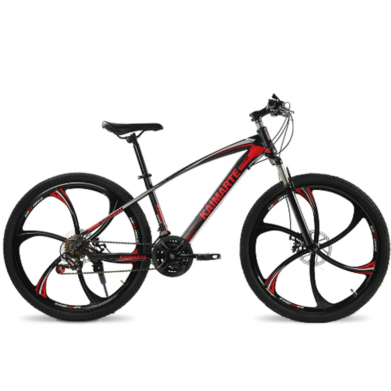 High Carbon Steel Frame Mountain Bicycle, Double Disc Brakes, Spoke Wheel and Knife, 26Inch, 21Speed