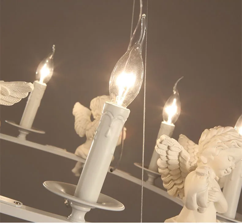 Modern Lamps lustre Lighting Led Pendant Creative Crystal Chandeliers With The Angel For Living Room Light