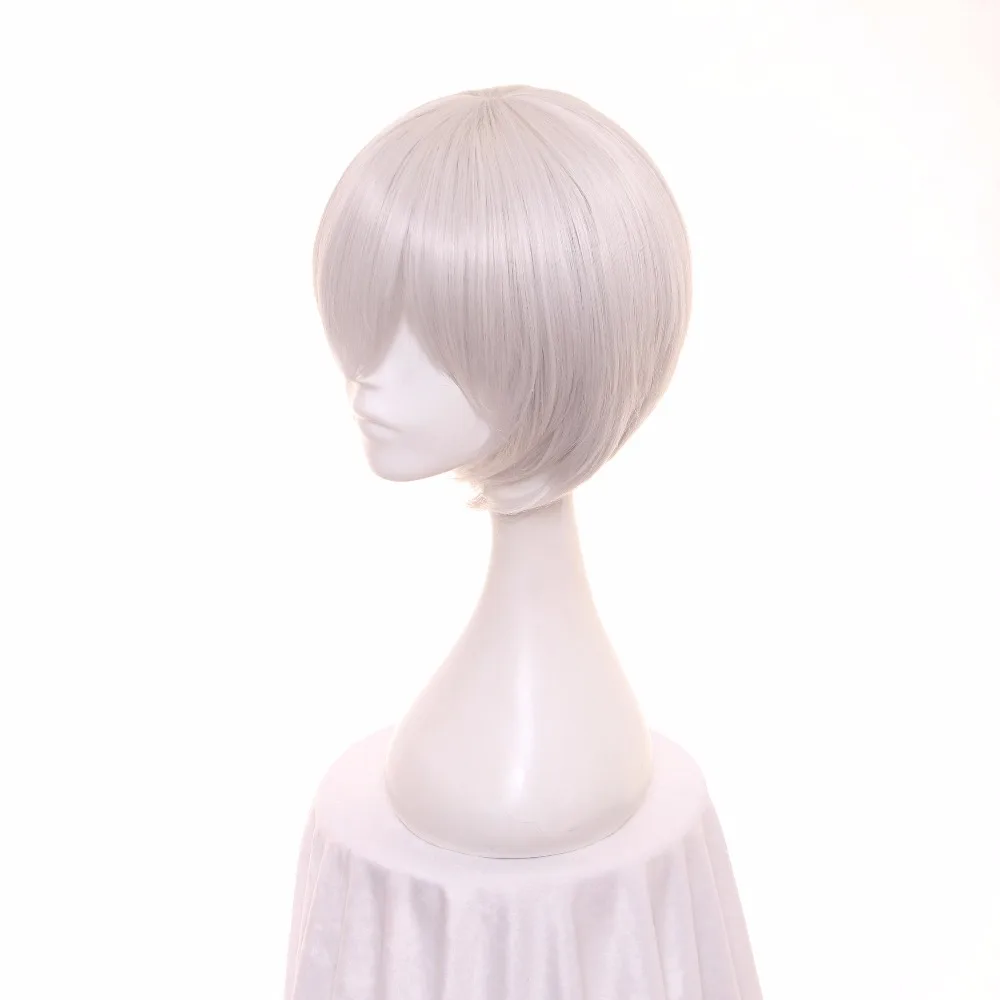 ccutoo 12inch NieR:Automata 9S YoRHa No. 9 Type S Wistalia Silver White Short Synthetic Hair Cosplay Wig