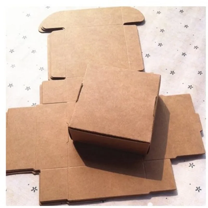 350gsm kraft packaging box 95x95x30mm handmade gift paper package box 50pcs lot