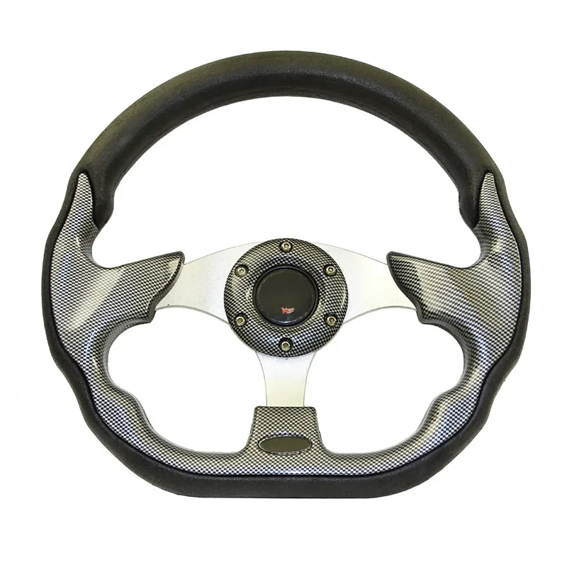 waase Universal Steering Wheels 320mm PVC Leather Racing Sports Auto Car Steering Wheel with Horn Button 12.5 inches