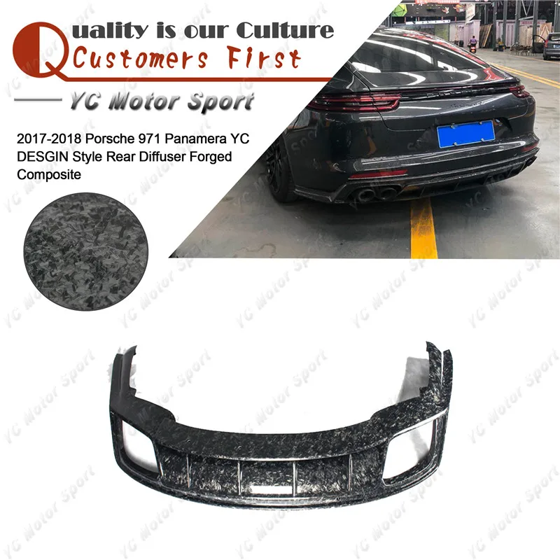 Car Accessories Forged Composite Carbon Fiber YC DESGIN Style Rear Diffuser Fit For 2017-2018 971 Panamera Rear Diffuser Lip