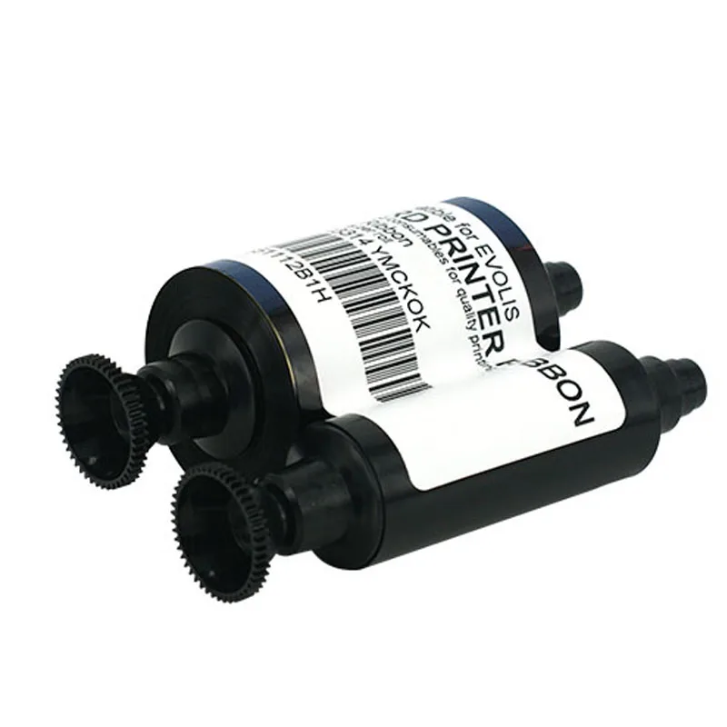 شريط طابعة جديد 200 مطبوعة شريط طباعة YMCKOK متوافق مع طابعة بطاقات Evolis Dualys R3314