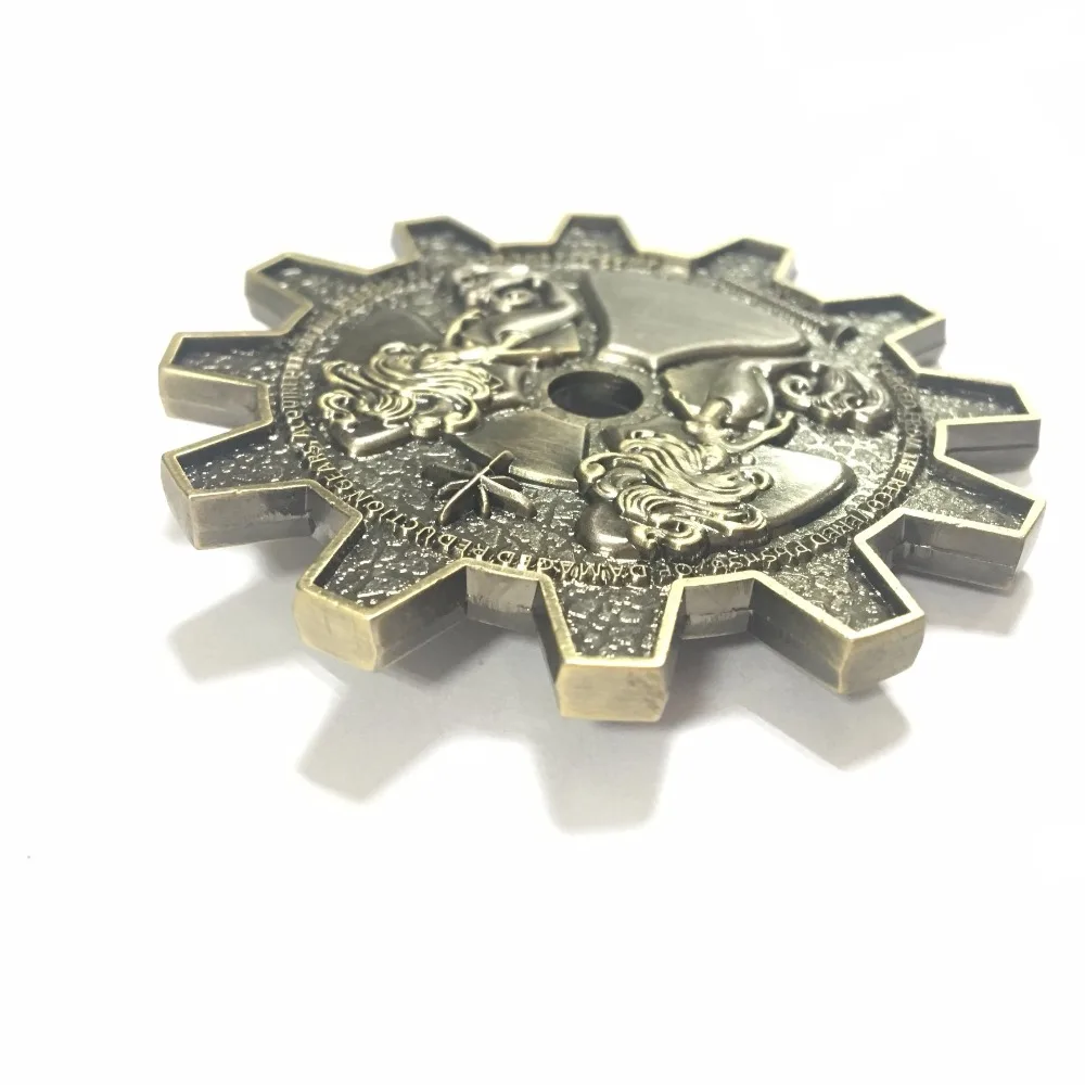 Gear Shape Antique Plating Military Challenge Coin