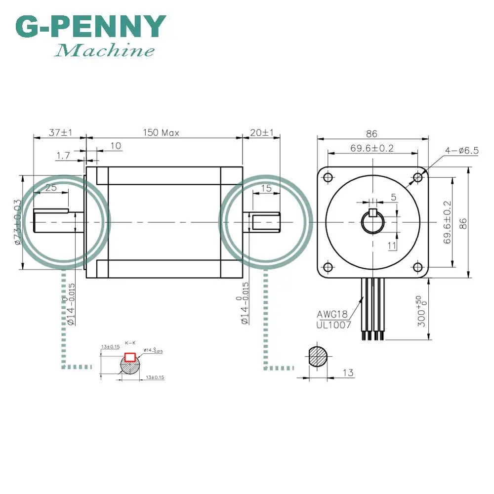 NEMA 34 Double Shaft CNC stepper motor 86X150mm 12 N.m 6A  nema34  stepping motor 1700Oz-in for CNC engraving machine 3D printer