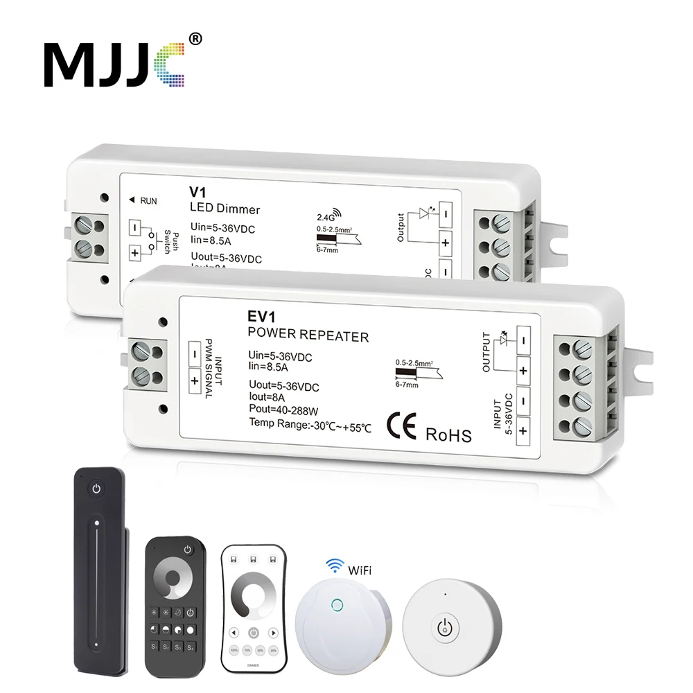 Светодиодный диммер 12 В, усилитель 24 В PWM 2,4G RF, беспроводной пульт дистанционного управления, 5 В, 36 В, Wi-Fi, диммер, контроллер, усилитель