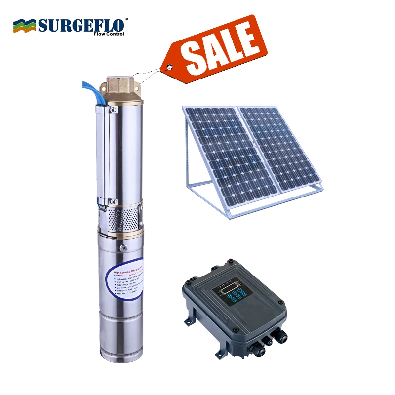 stainless steel 304 high speed solar pump set with permanent magnet synchronous motor with MPPT solar submersible pump china