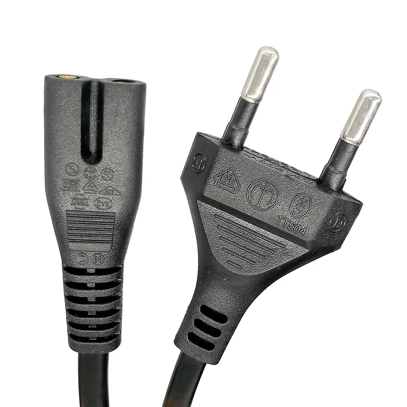 AC US EU Power Cable 2pin plug 1.5m 2*0.75 2-prong copper cord cable lead Wire image 2