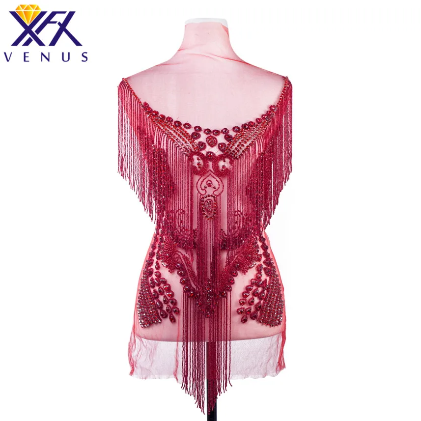 XFX VENUS 1 PIECE Beaded Rhinestones Applique jewel Bodice Beads Embroidery Rhinestone Patches Appliques Wedding Dress