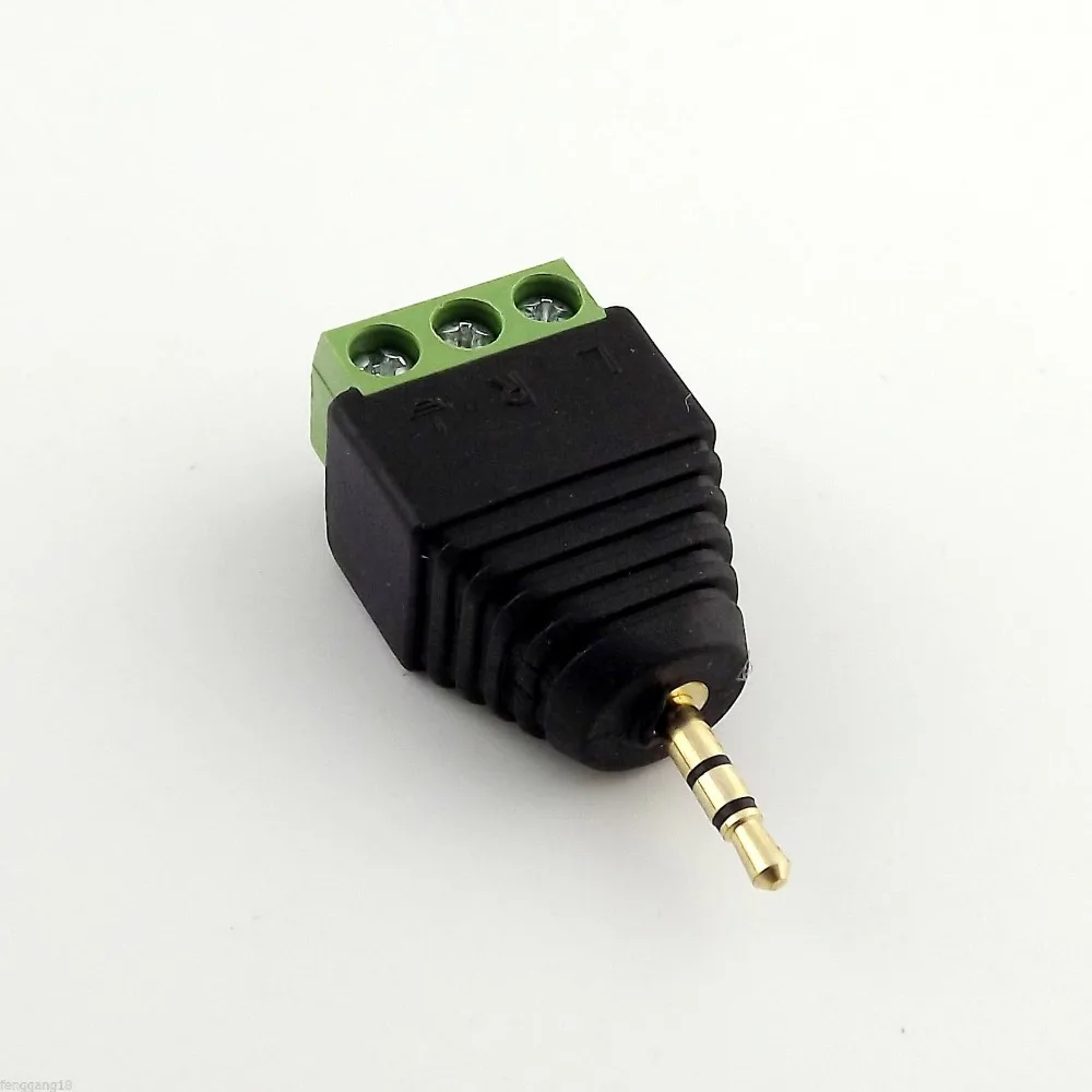 10pcs 2.5mm Stereo Male To AV Screw Video AV Balun Screw Terminal Plug Adapter