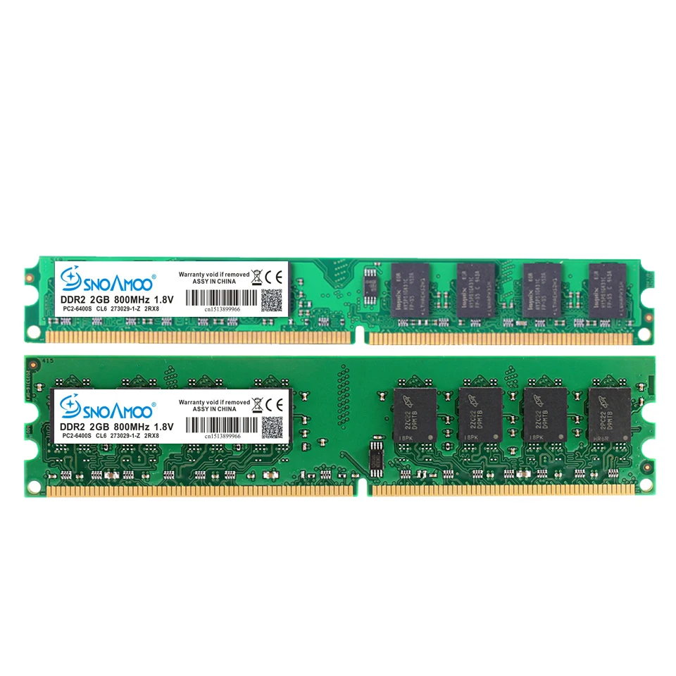 SNOAMOO Desktop PC RAMs DDR2 1GB RAM 800MHz PC2-6400S 240-Pin 1.8V 667MHz 2GB DIMM For I Compatible Computer Memory Warranty