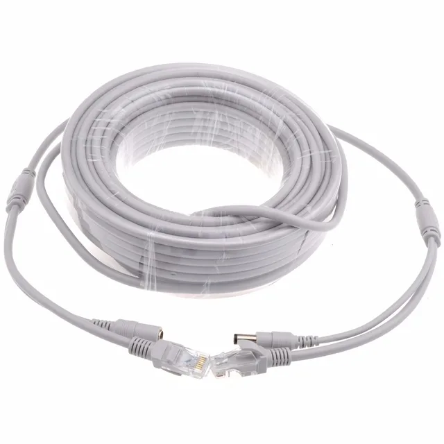 Kabel sieciowy Zasilacz Dwa w jednym Kabel Ethernet 5M/10M/20M/30M Przedłużacz RJ45 RJ45+DC do kamery IP