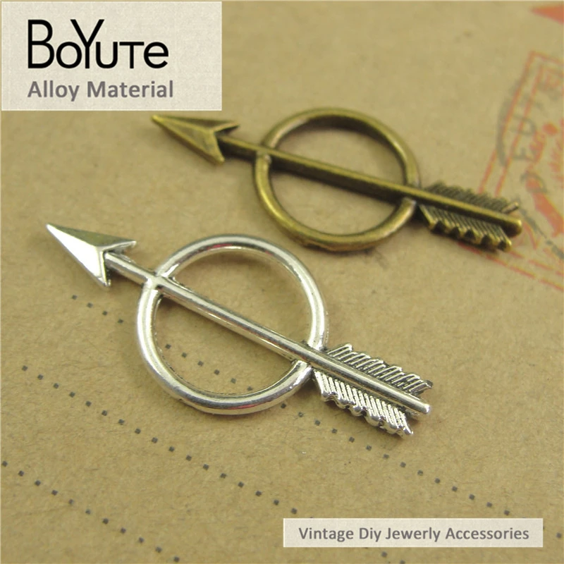 BoYuTe (100 Pieces/Lot) 28*13MM Antique Bronze Silver Plated Arrow Pendant Factory Direct Wholesale Diy Jewelry Materials