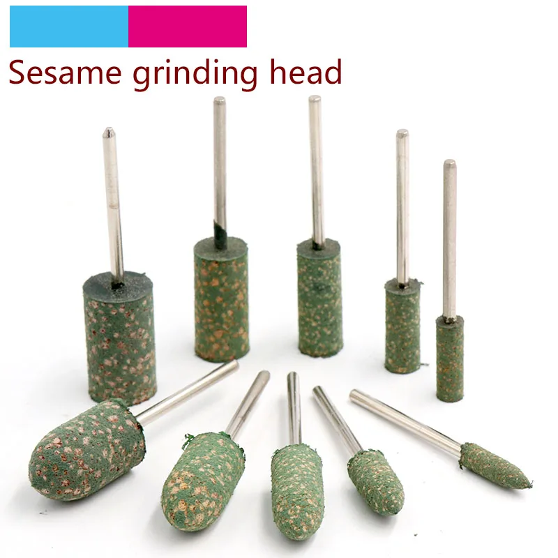 5pcs Sesame Shaft Mounted Rubber with Abrasive Grinding Head Polishing Buffing Wheel Electric Grinder For Dremel Rotary Tools