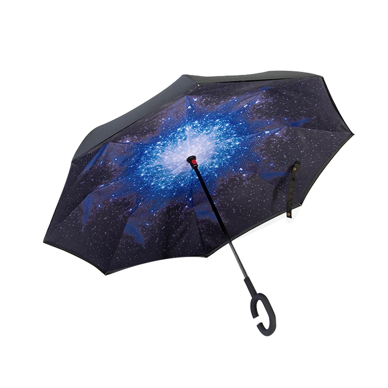 Windproof Reverse Umbrella Double Layer Inverted Umbrella Self Stand umbrella rain/sun women/men high quality 2017 Child durable