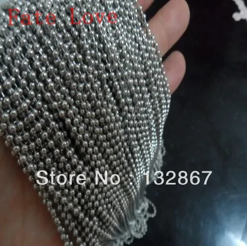 

Fate Love 50 meters 3mm 100% Stainless steel beads chains.DIY necklace bracelet jewelry finding Lead and Nickel Free