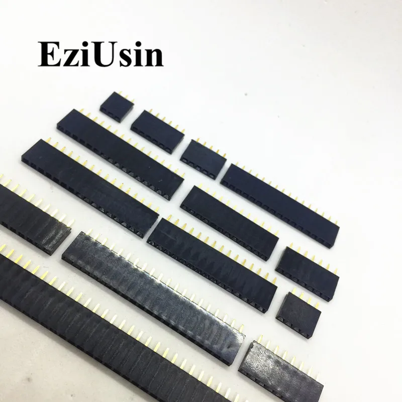 2.54Mm Enkele Rij Vrouwelijke 2 ~ 40P Pcb Socket Board Pin Header Connector Strip Pinheader 2/3/4/6/10/12/14/16/20/40Pin Voor Arduino