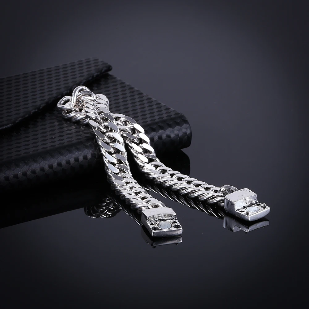 2020 Bicycle Chain Wristband Fashion New Link Chain Ancient Silver color Bracelet Women Heavy 9MM Wide Mens Buddha Bangles