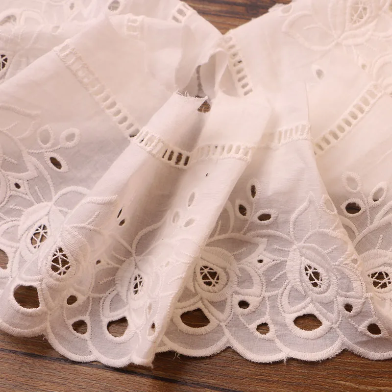 2 Yards16cm embroidered Cotton lace Sewing Accessories craft Handmade for clothing bag wedding Decoration