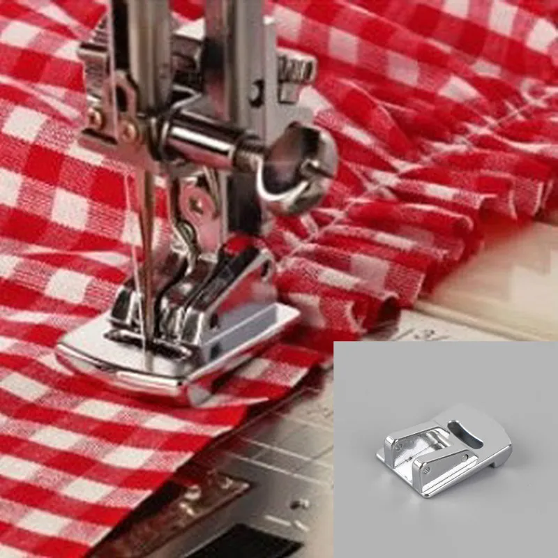 1PC Rolled Hem Curling Sewing Presser Foot For Sewing Machine Singer Janome Sliver Tone