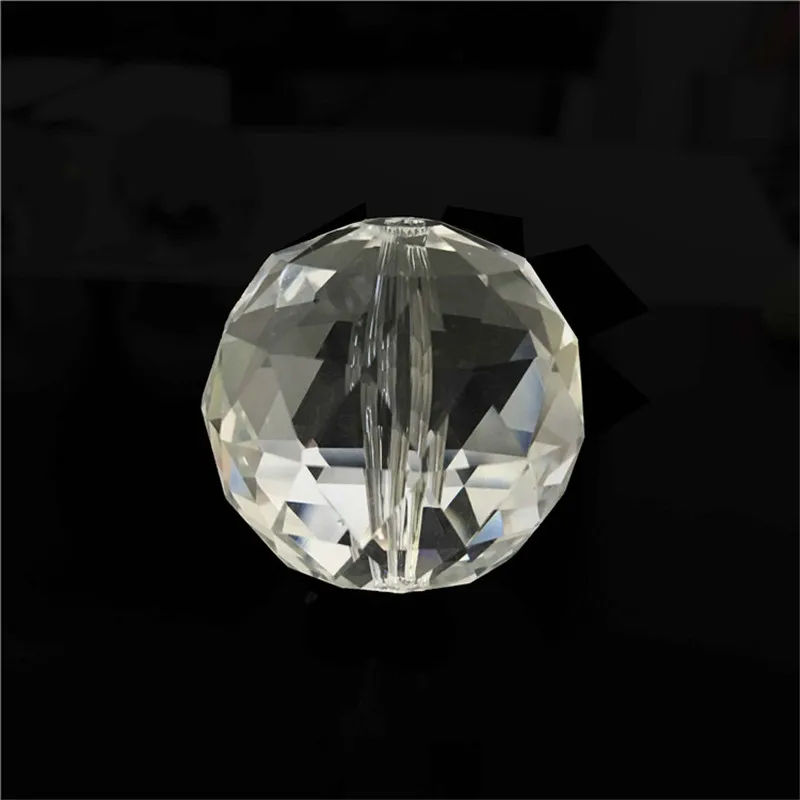 

200pcs/Lot 20mm Crystal Prism Chandelier Ball Faceted Crystal Ball In Transparent Color In Middle Hole