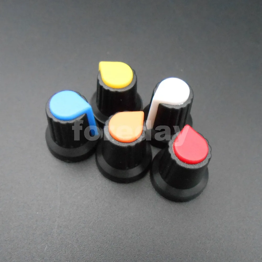 100PCS X NEW 6mm WH148 potentiometer AG2 Plastic knob cap M6 Plum Handle for amplifier Yellow Red White Orange Blue *FD661-665