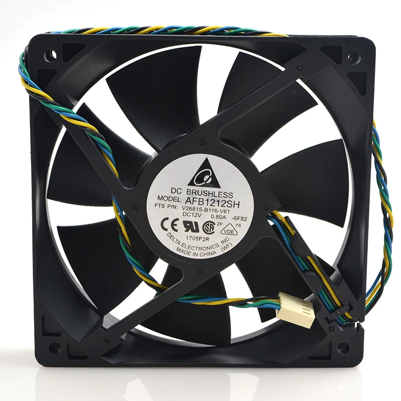 Original  AFB1212SH 12V 0.80A  12025  double ball violent wind PWM Fan