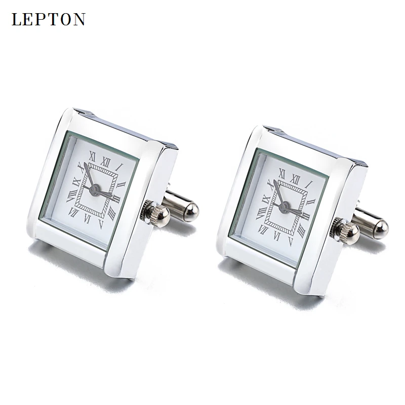 Low-key Luxury Battery Digital Watch Cufflinks For Men Lepton Clock Cufflinks Watch Cuff links for Mens Jewelry Relojes gemelos