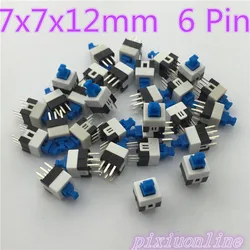 G64Y High Quality 30pcs/lot Square 7x7x12mm 6 Pin DPDT Mini Push Button Self-locking Switch G64 Multimeter Switch Hot Sale 2017