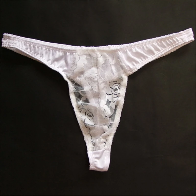 2019 sexy Men Lace Thong Transparent Breathable Panties Men See Through Pouch G-Strings Male Underpants jockstrap gay underwear