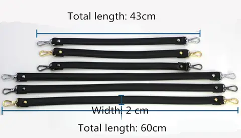 पु चमड़ा बाल्क कंधे का पट्टा हैंडबैग बैग पट्टा बेल्ट DIY सहायक उपकरण हैंडल अकवार के साथ 43 सेमी और 60 सेमी 1 पीसी / बहुत कुछ 10 best sales हैंडबैग का पट्टा - №6