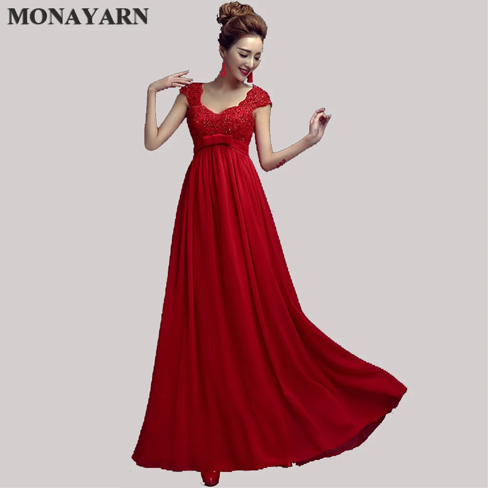 Mother Of The Bride Dress 2017 Long Red Evening Dresses Party Dinner Maternity Pregnant Female Plus Size V Neck 8 Colors